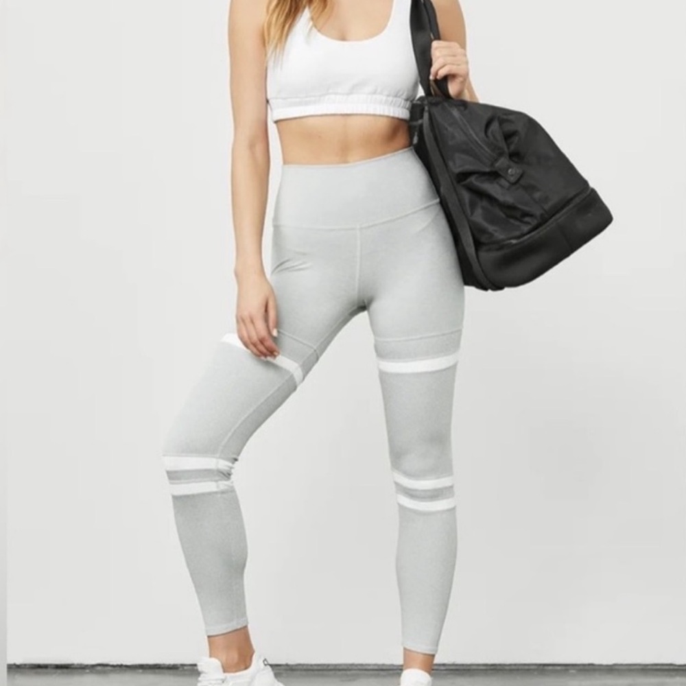 ALO Yoga Gray and White Leggings